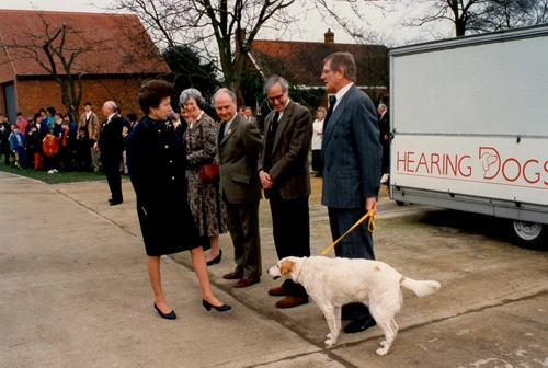 HRH Princess Ann meeting members of Hearing Dogs charity